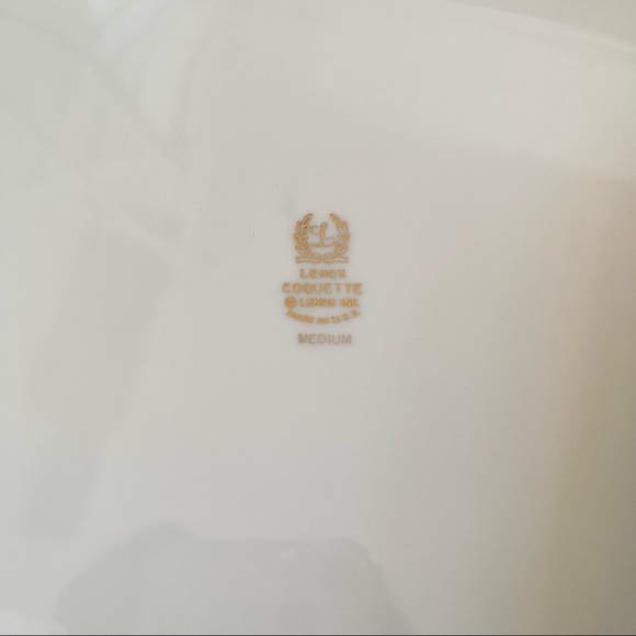 Lenox Coquette Pattern G512 16” Oval Serving Platter w/ Gold Trim VINTAGE - Picture 9 of 9